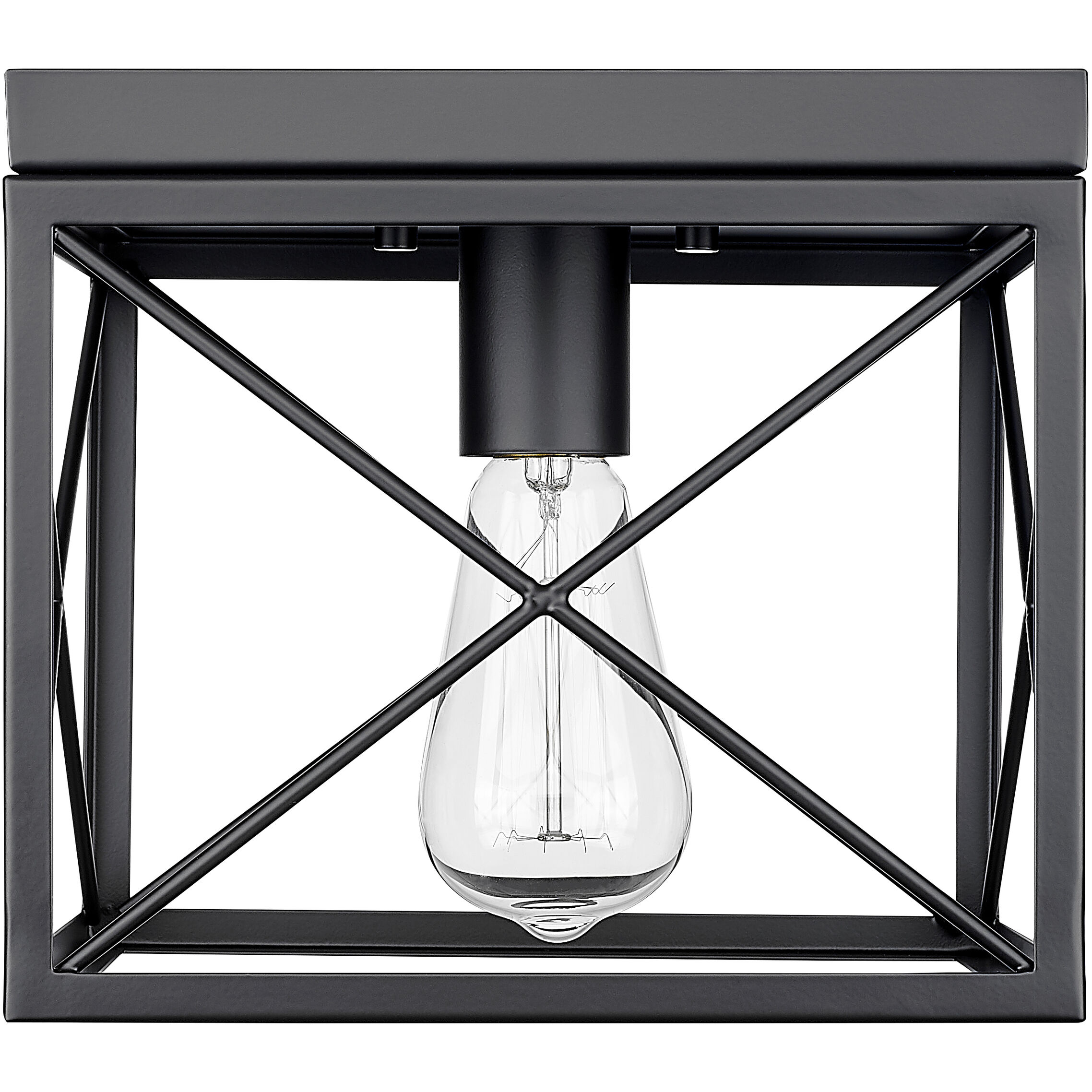 None 1 Light 9 inch Matte Black Flush Mount Ceiling Light